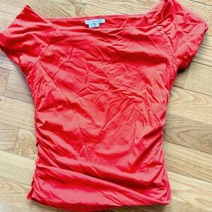 Boden shoulder skimming side ruched top - US 10/UK 14 orange